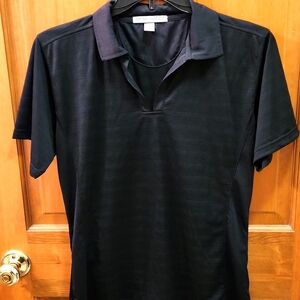 PORT AUTHORITY Golf / Tennis Shirt, athletic quick dry, lightweight, black Sz L